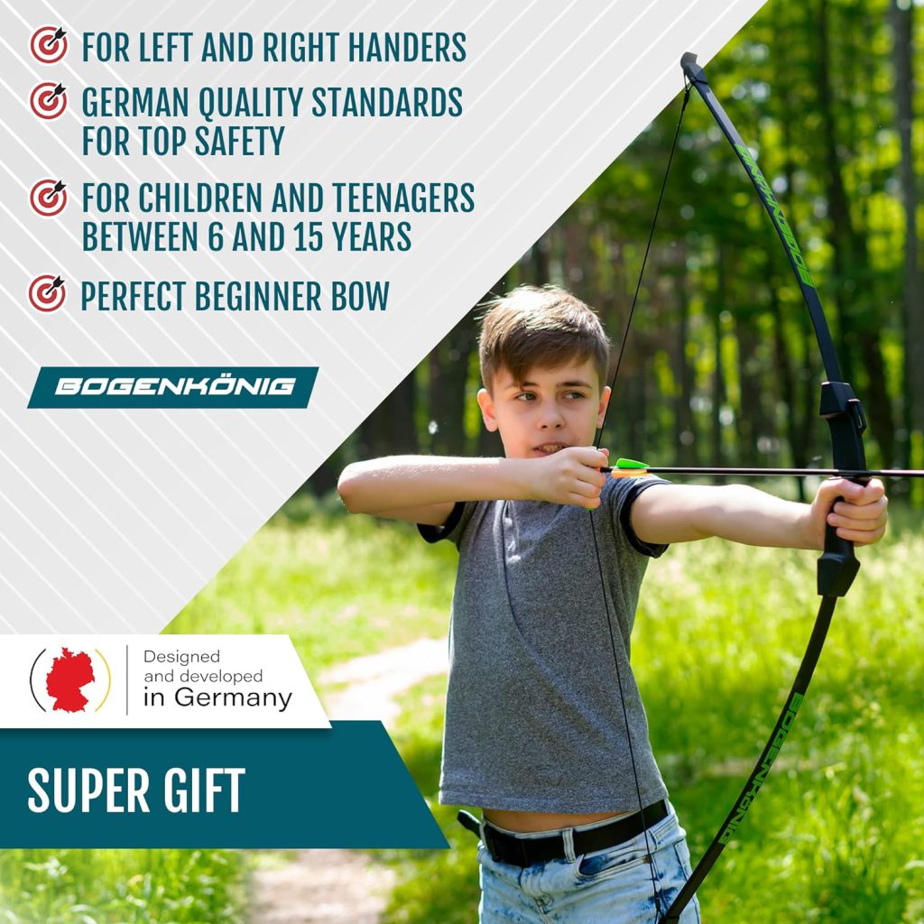 Archery Bow and Arrow for Children - Archery Set with Recurve Bow and Target - Bow and Arrow Set - 6.8 kg |15 lbs - Archery Bows for Beginners and Teenagers