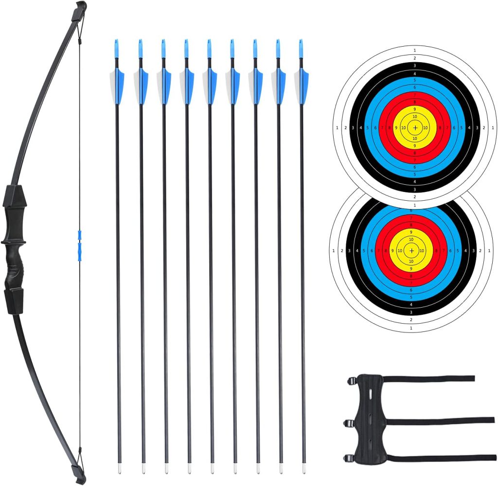 Archery Bow and Arrow Set Recurve Bow Suitable for Beginners Outdoor Sports Game Hunting Gift for Teenagers