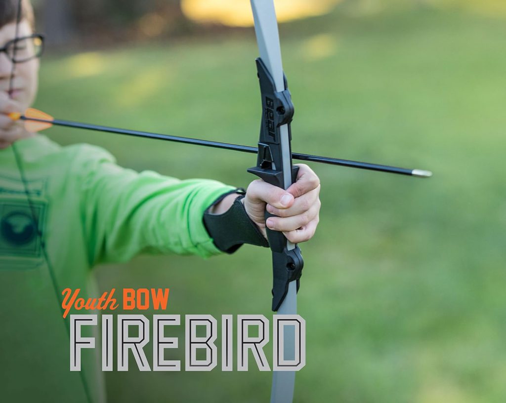 Bear Archery Firebird Bow for Youth, Recommended Ages 12-16, Ambidextrous, Continuous Draw Weight Up to 36 lb., Continuous Draw Length Up to 28-inches