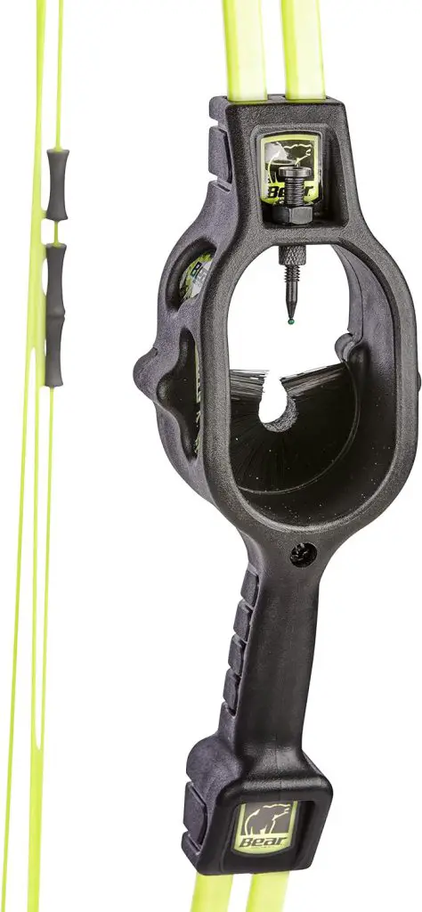 Bear Archery Spark Youth Bow Set, Recommended for Ages 5 to 10, Ambidextrous, Includes 2 Arrows, Armguard, Quiver