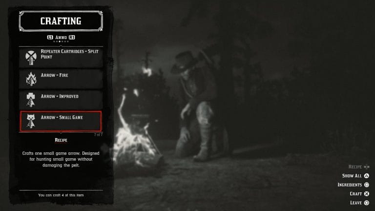 Can You Buy Small Game Arrows Rdr2