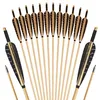 Luoyer Handmade Wooden Arrows with Feathers
