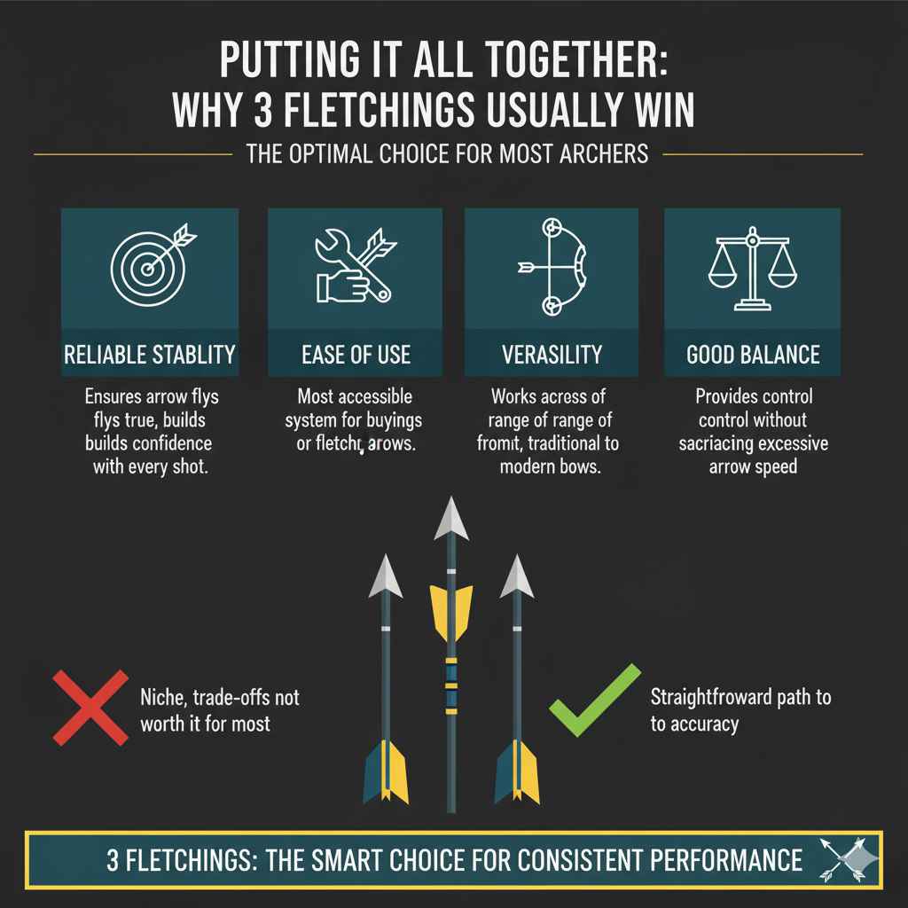 Putting it all Together: Why 3 Fletchings Usually Win