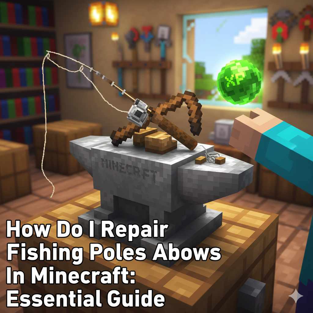 How Do I Repair Fishing Poles And Bows In Minecraft