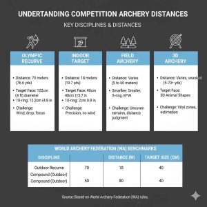 How Far Is the Target in Competition Archery? 70m to 18m