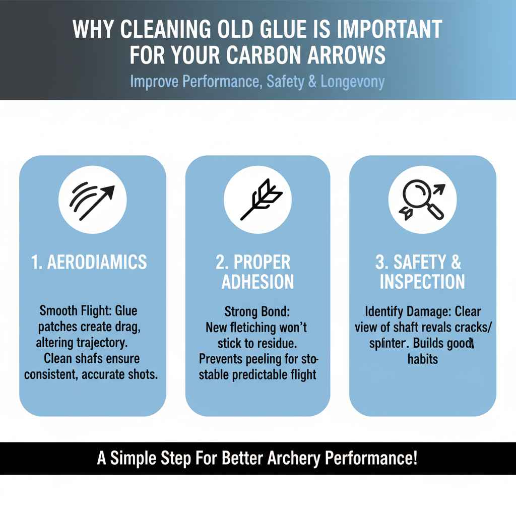 Why Cleaning Old Glue is Important for Your Carbon Arrows