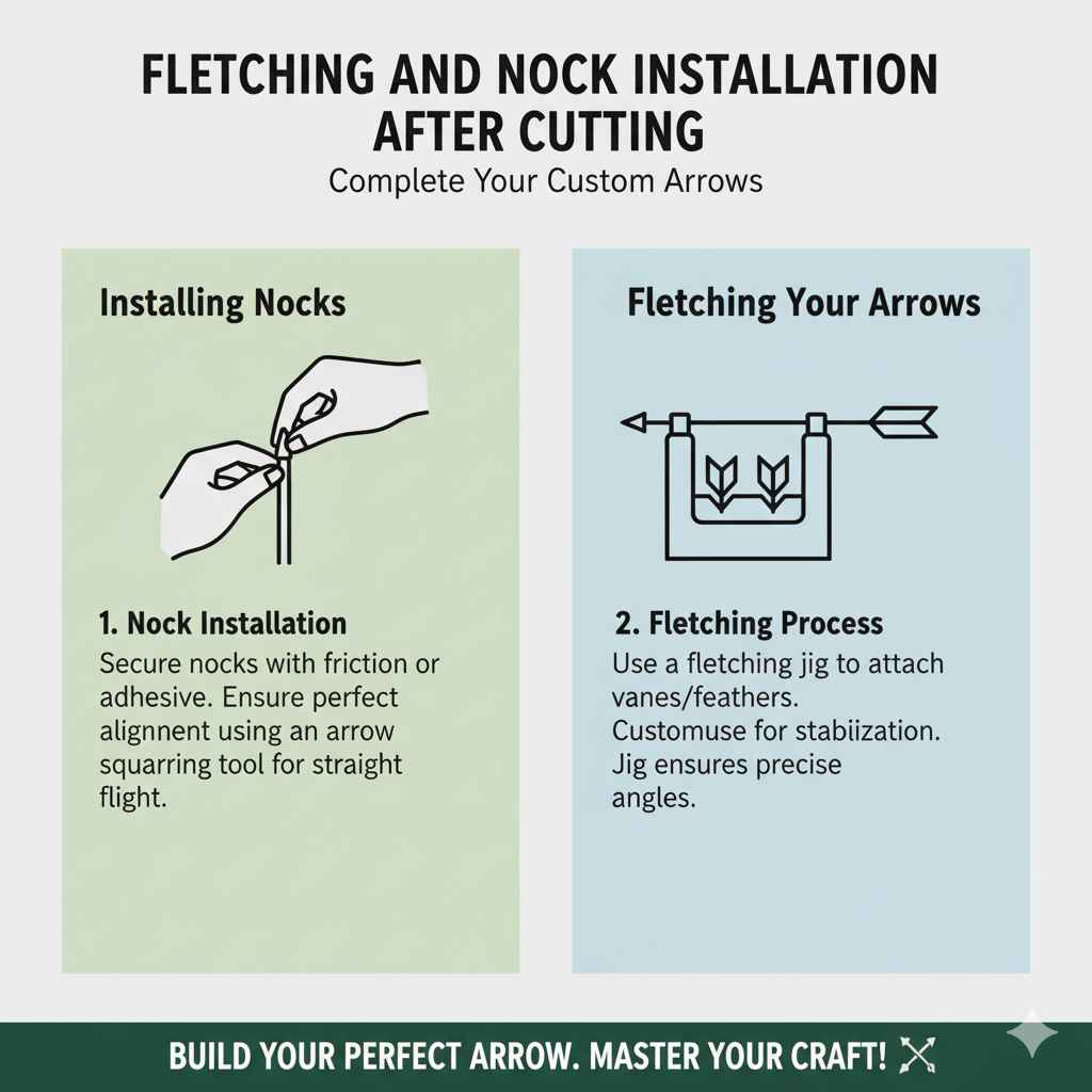 Fletching and Nock Installation After Cutting
