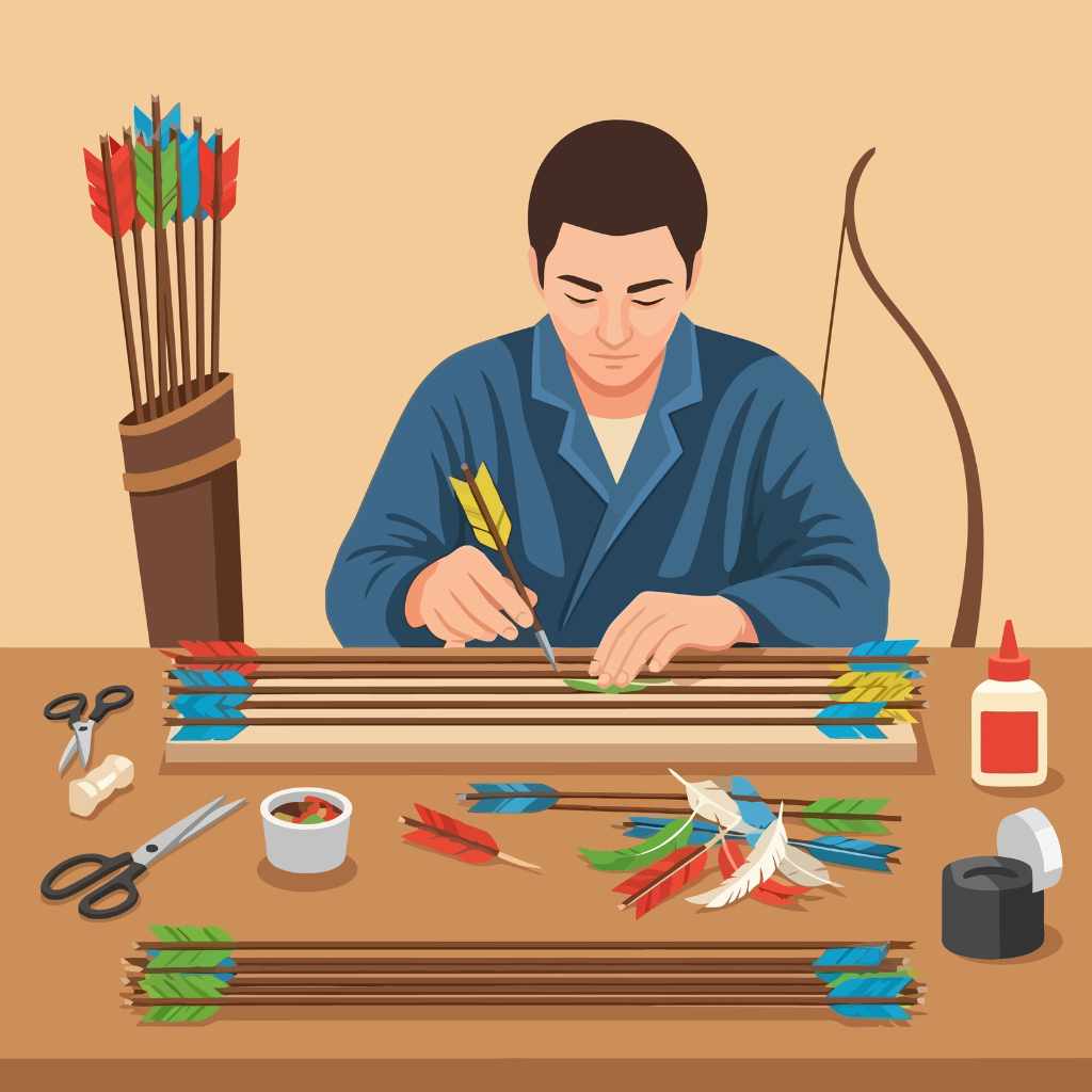 Different Color Fletching On Arrow