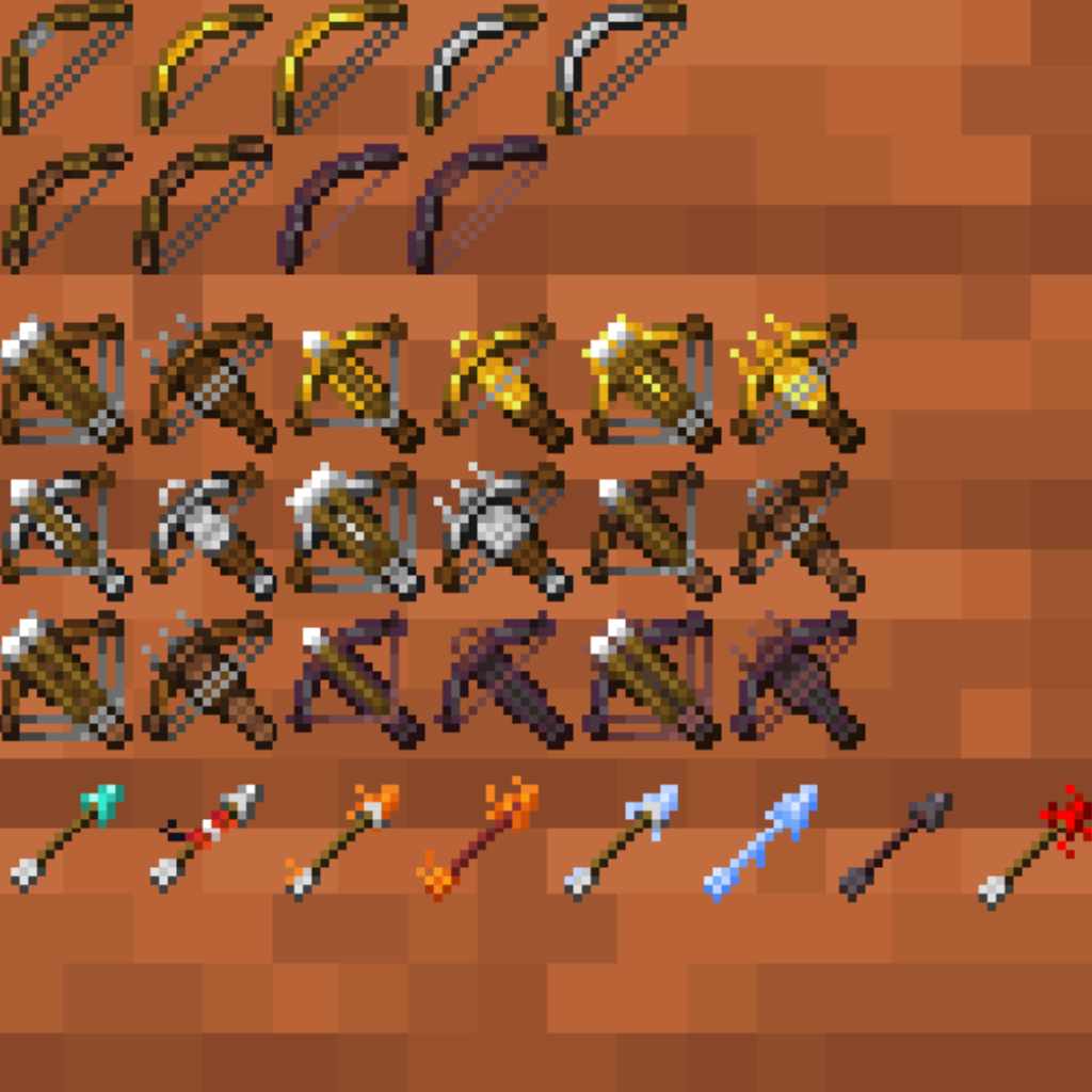 Different Crossbow Strings in Minecraft