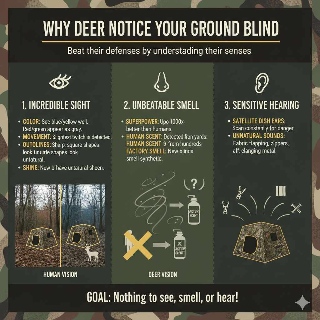 Why Deer Notice Your Ground Blind in the First Place