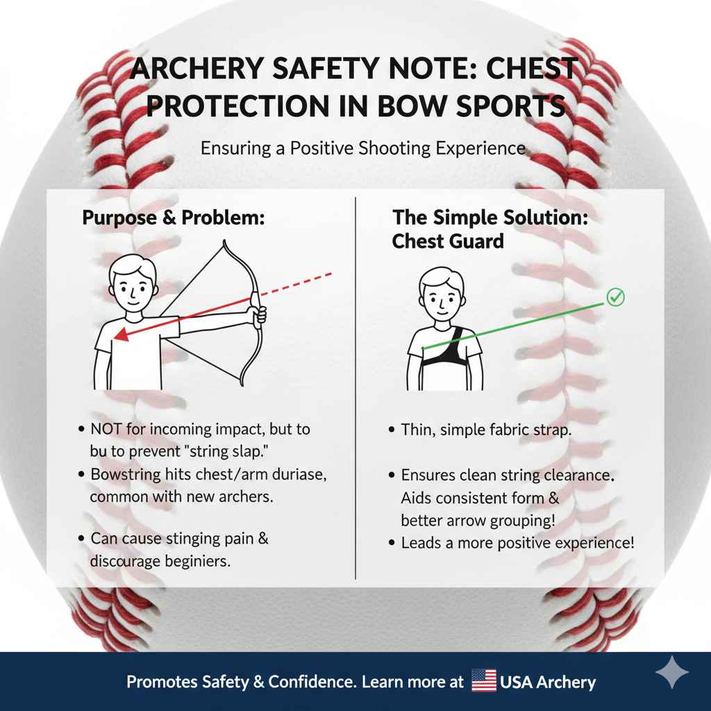 Archery Safety Note Chest Protection in Bow Sports