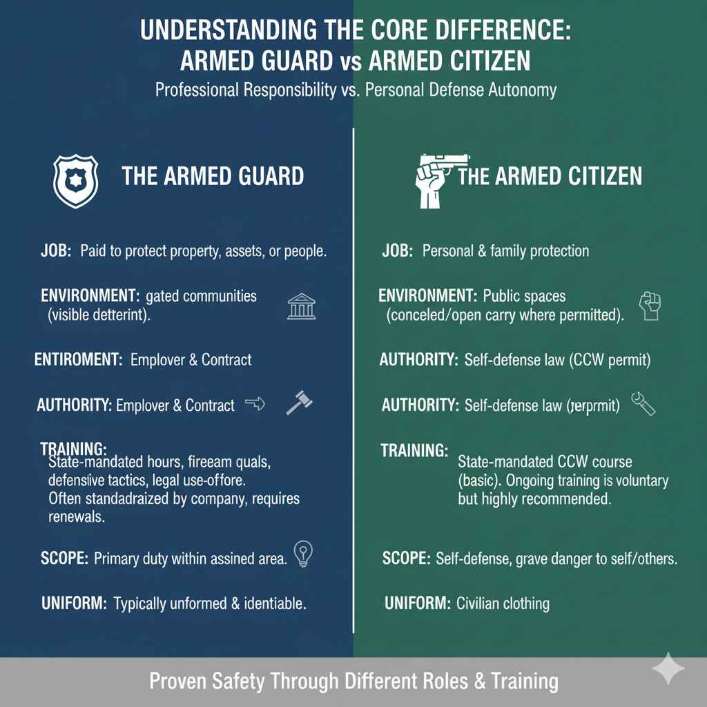 Understanding the Core Difference Armed Guard vs Armed Citizen