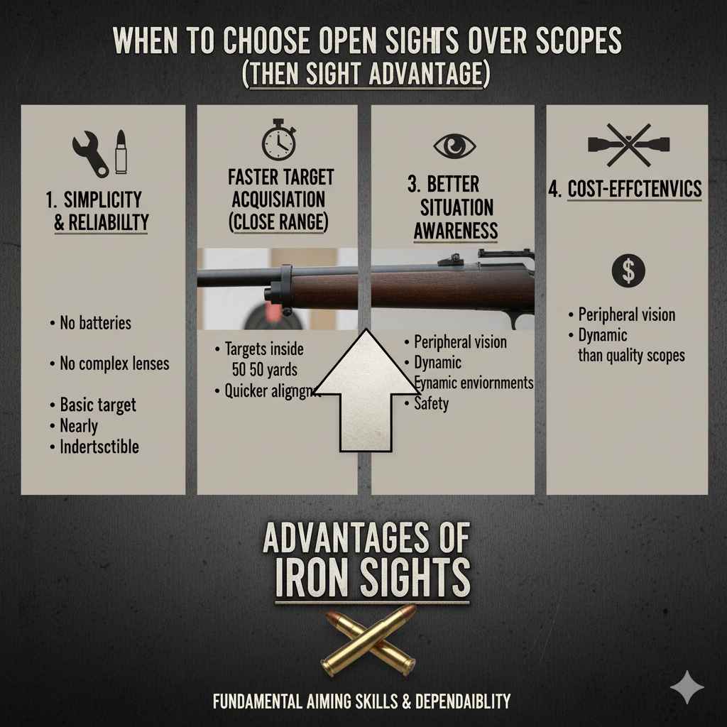 When to Choose Open Sights Over Scopes (The Iron Sight Advantage)