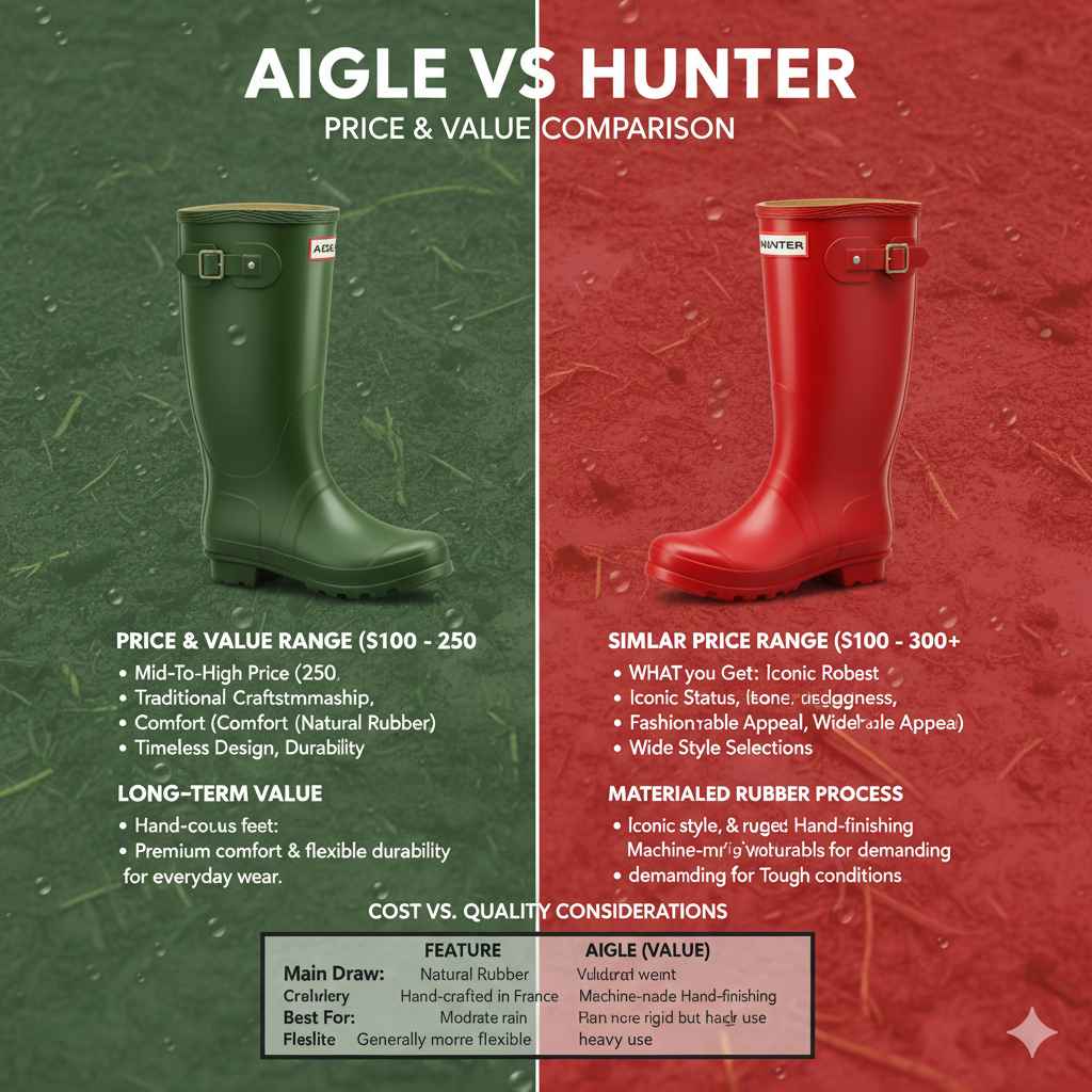 Aigle Rain Boots vs Hunter Price and Value