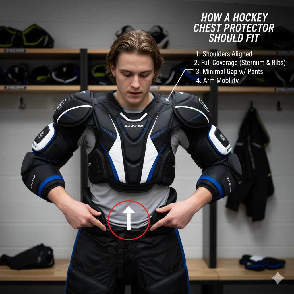 How A Hockey Chest Protector Should Fit