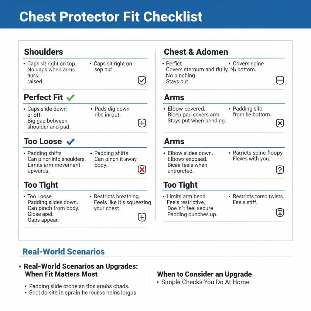 Infographic-Style Section Chest Protector Fit Checklist