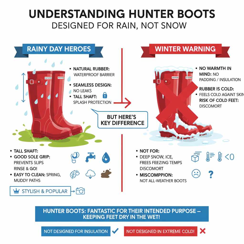 Understanding Hunter Boots Designed for Rain, Not Snow