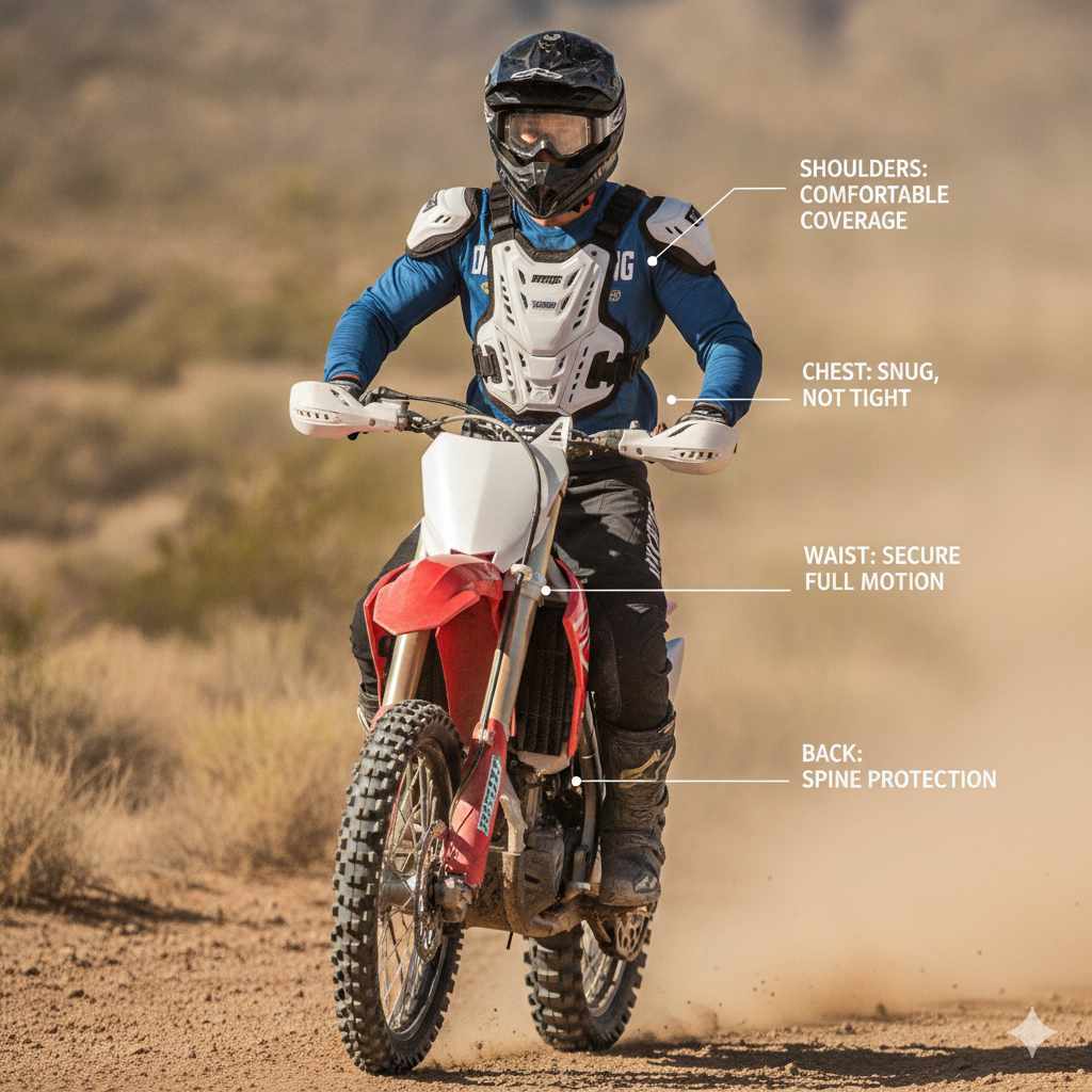 How A Dirt Bike Chest Protector Should Fit