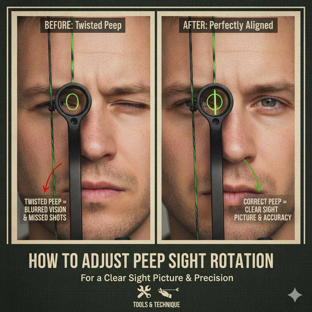 How To Adjust Peep Sight Rotation On A Bow Correctly