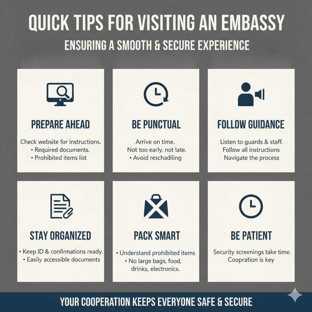 Quick Tips for Visiting an Embassy