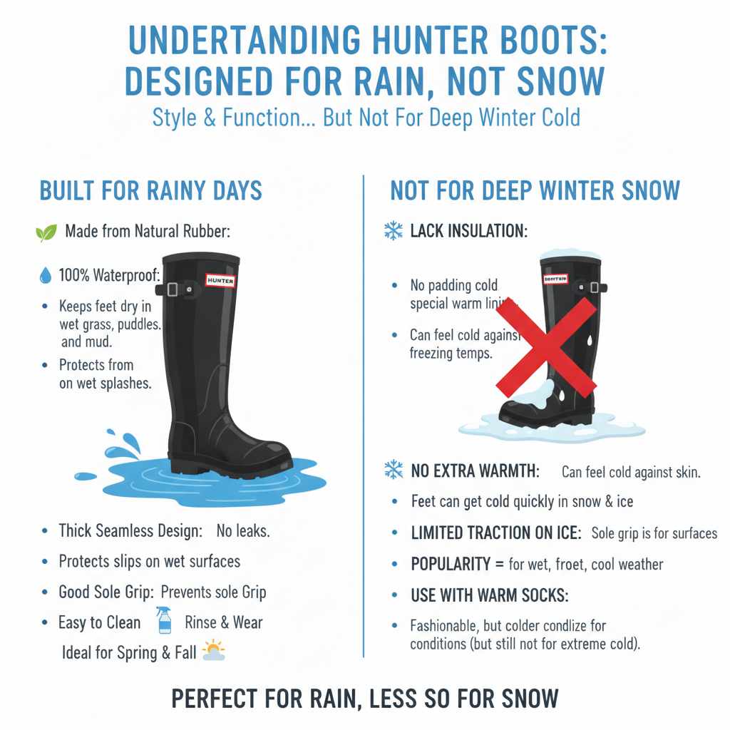 Understanding Hunter Boots Designed for Rain, Not Snow
