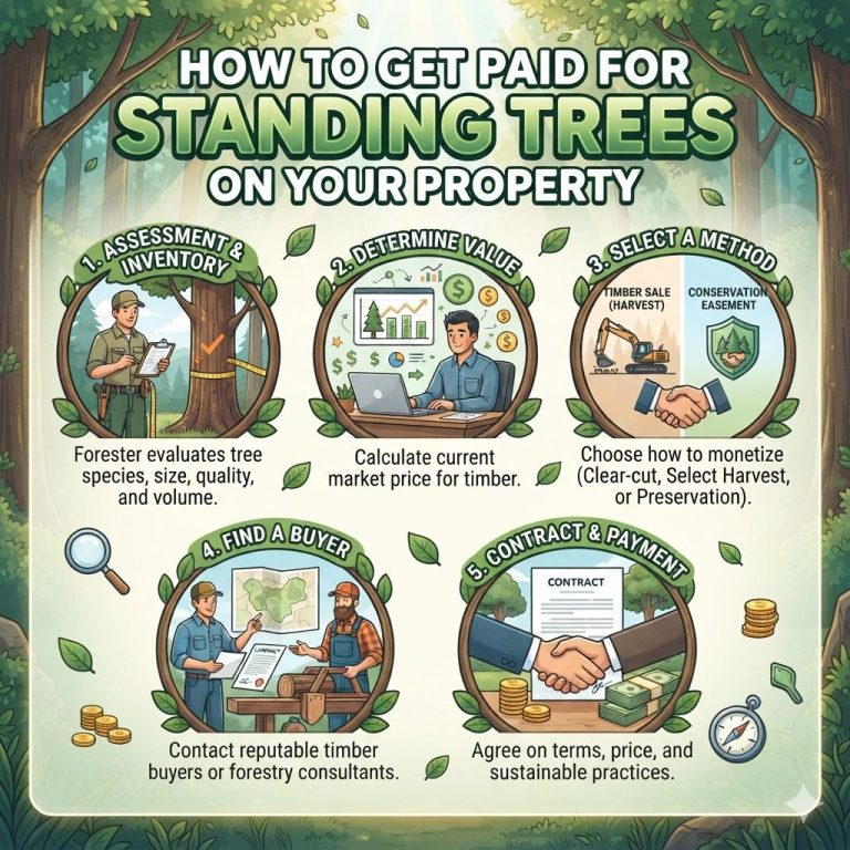 How to Get Paid for Standing Trees on Your Property