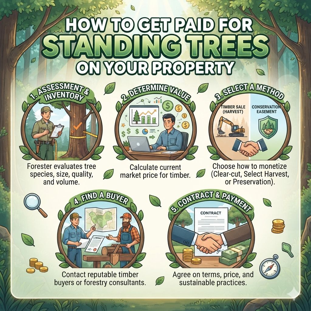 How to Get Paid for Standing Trees on Your Property