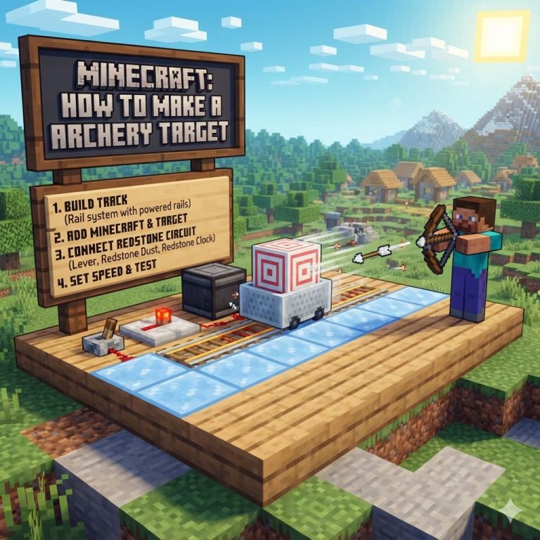 Minecraft How To Make A Moving Archery Target