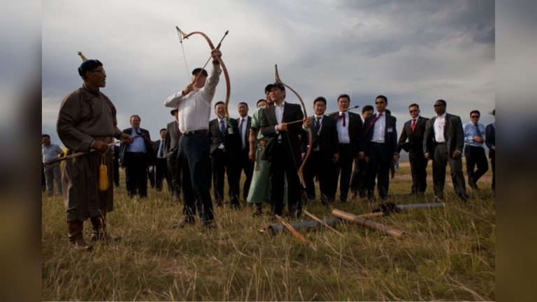 Did Joe Biden Shoot a Bow And Arrow in Mongolia