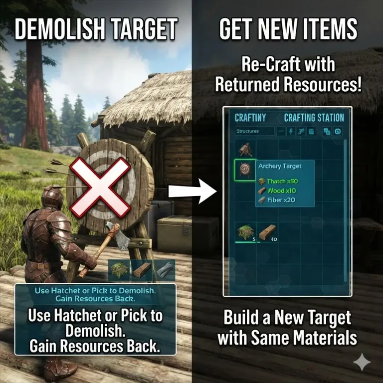Ark How To Demolish Archery Target (Get New Items)