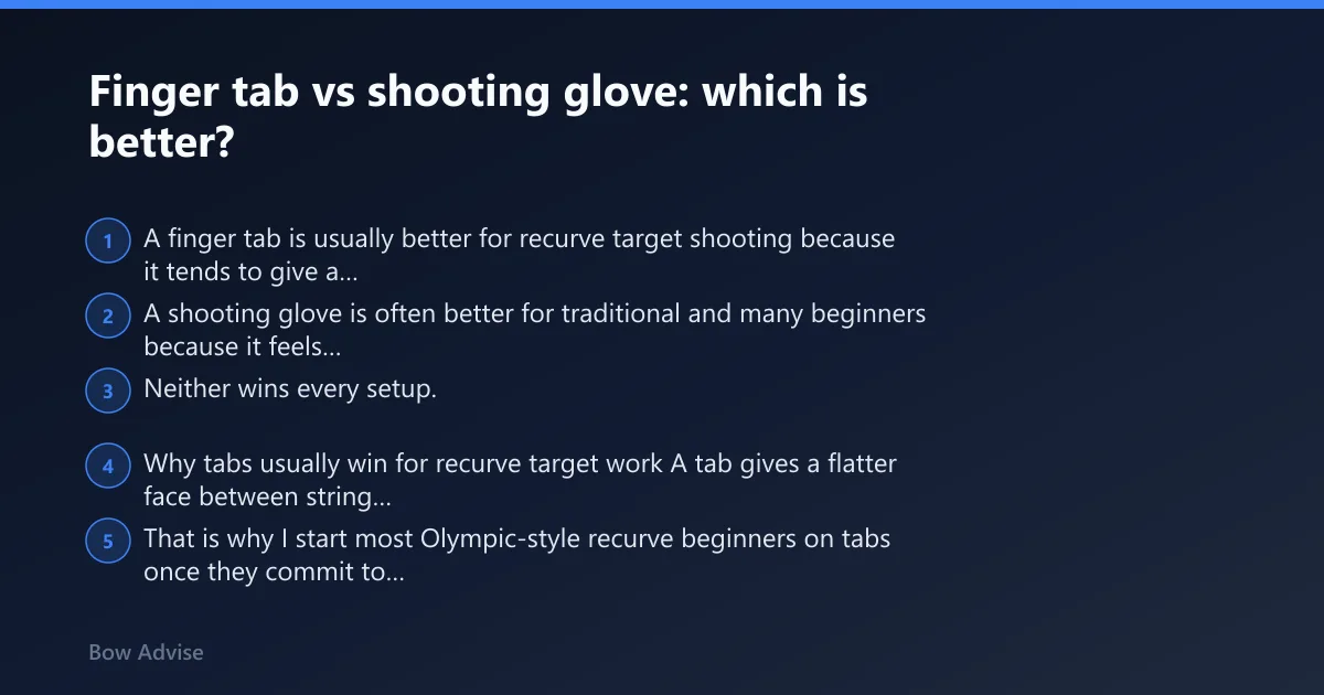 Steps: Finger tab vs shooting glove: which is better?