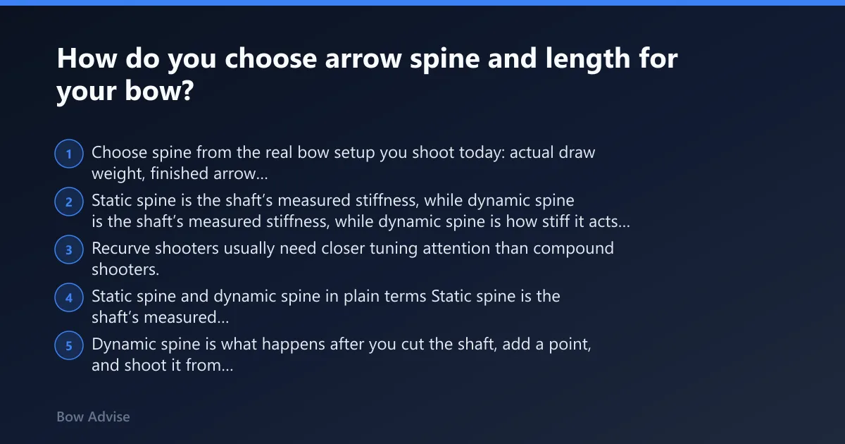 Steps: How do you choose arrow spine and length for your bow?