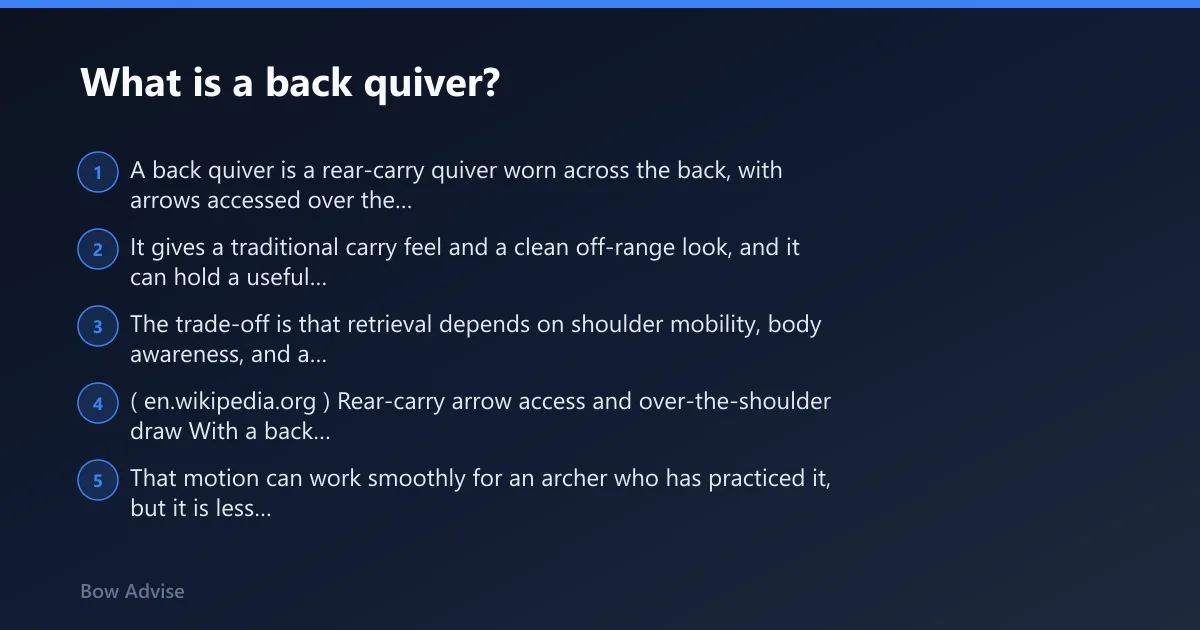 Steps: What is a back quiver?