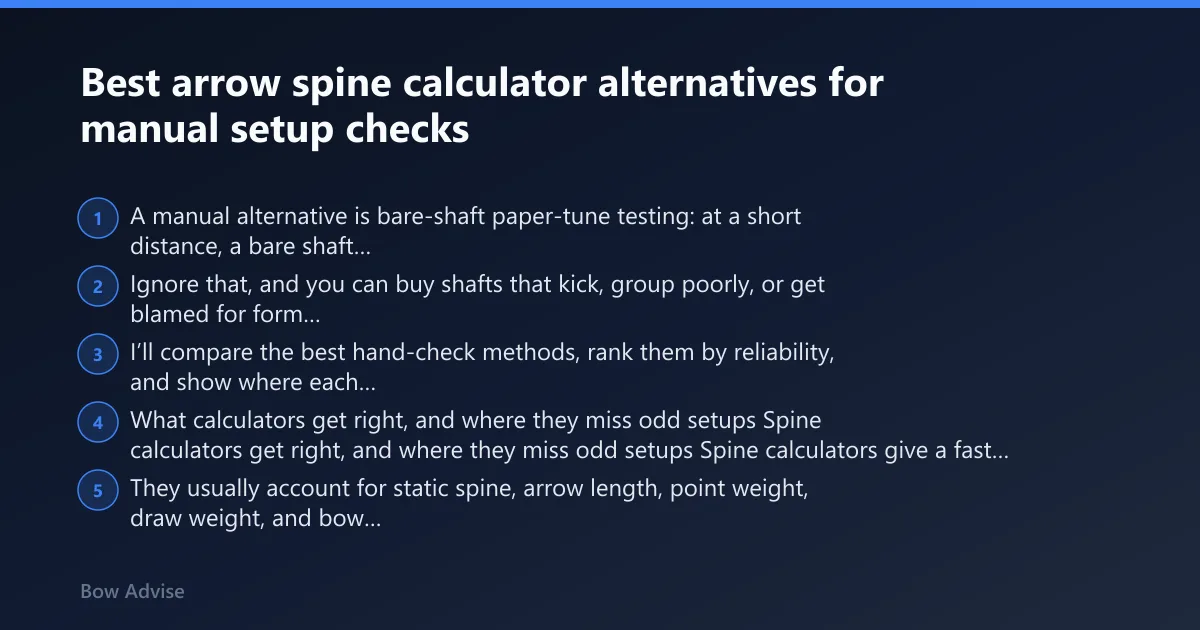 Steps: Best arrow spine calculator alternatives for manual setup checks