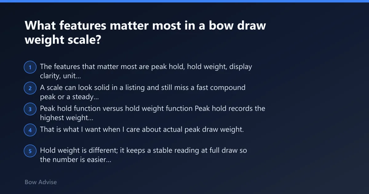 Steps: What features matter most in a bow draw weight scale?
