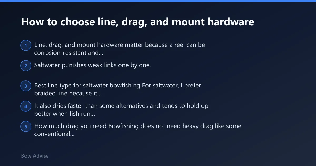 Steps: How to choose line, drag, and mount hardware