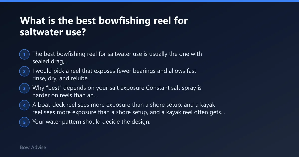 Steps: What is the best bowfishing reel for saltwater use?
