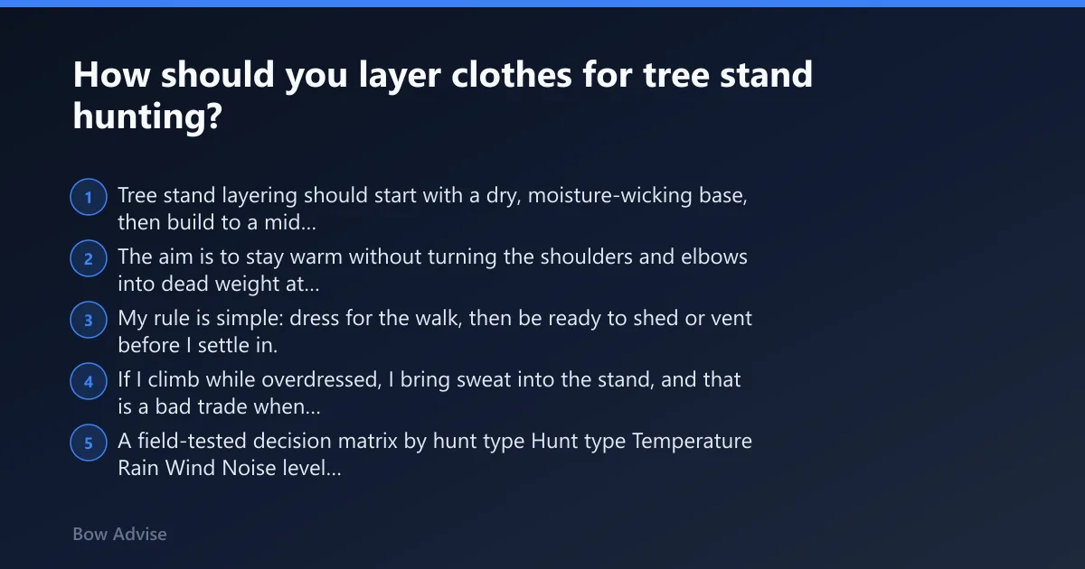 Steps: How should you layer clothes for tree stand hunting?
