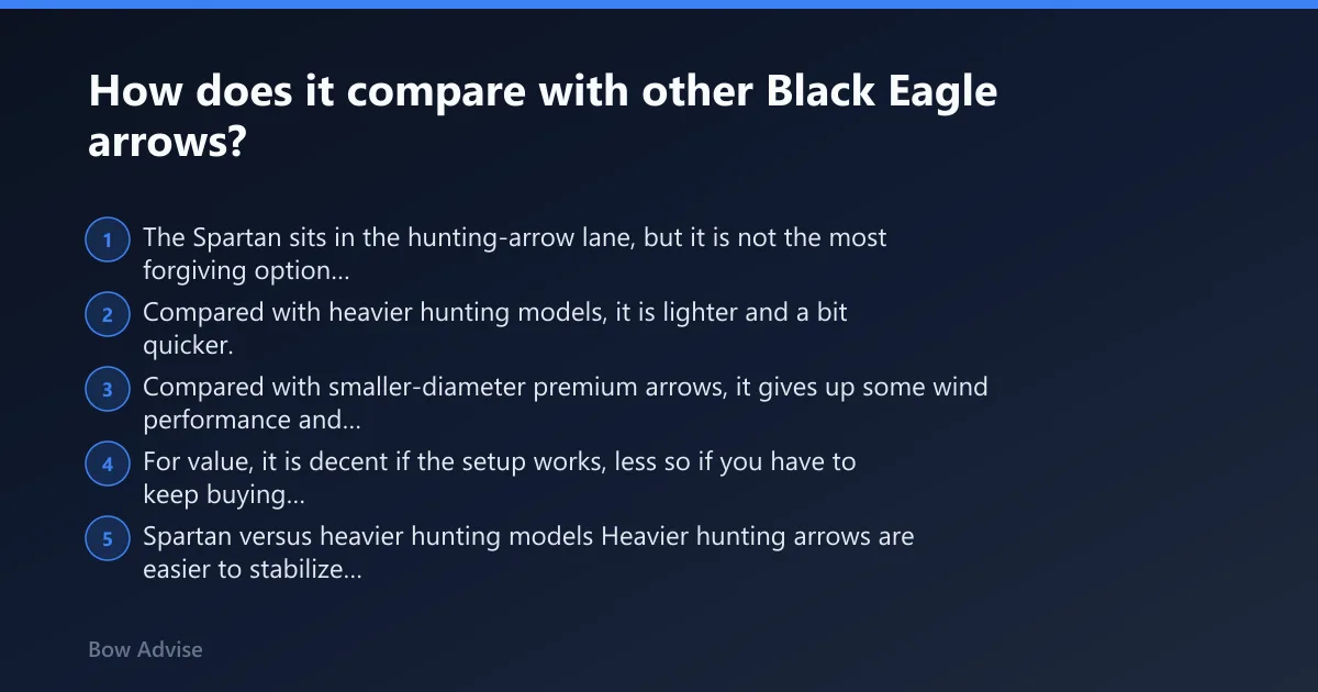 Steps: How does it compare with other Black Eagle arrows?