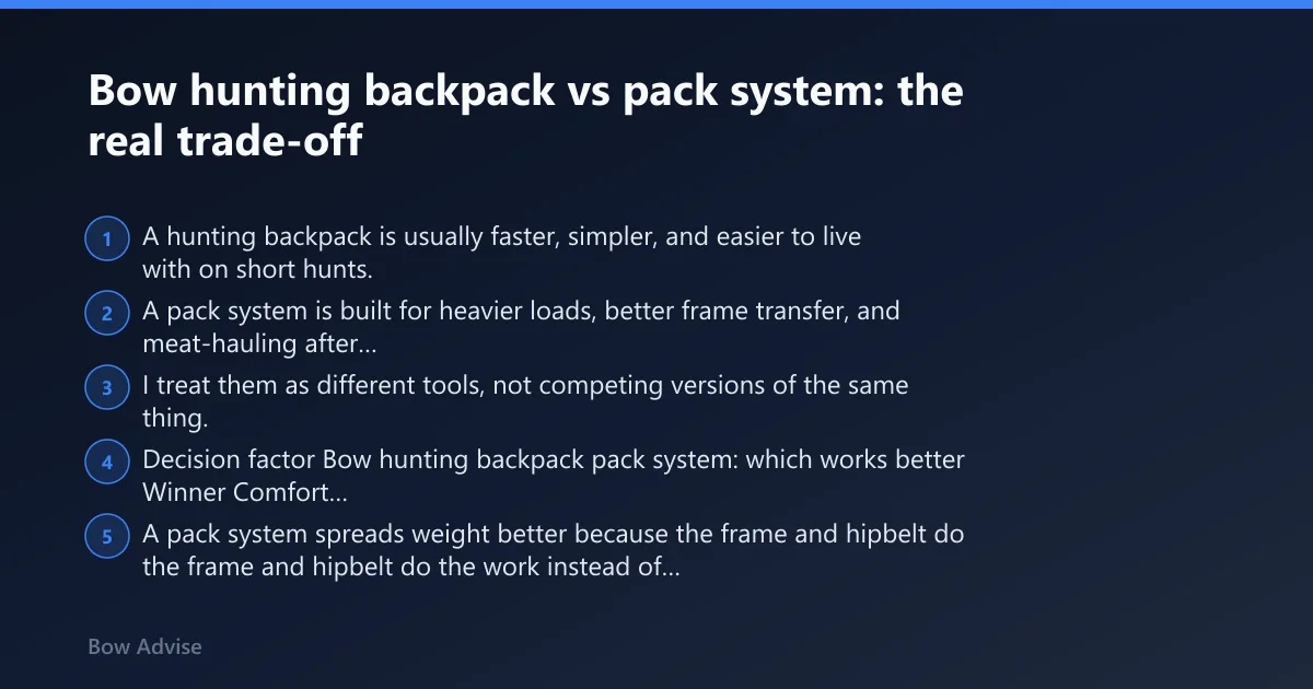 Steps: Bow hunting backpack vs pack system: the real trade-off