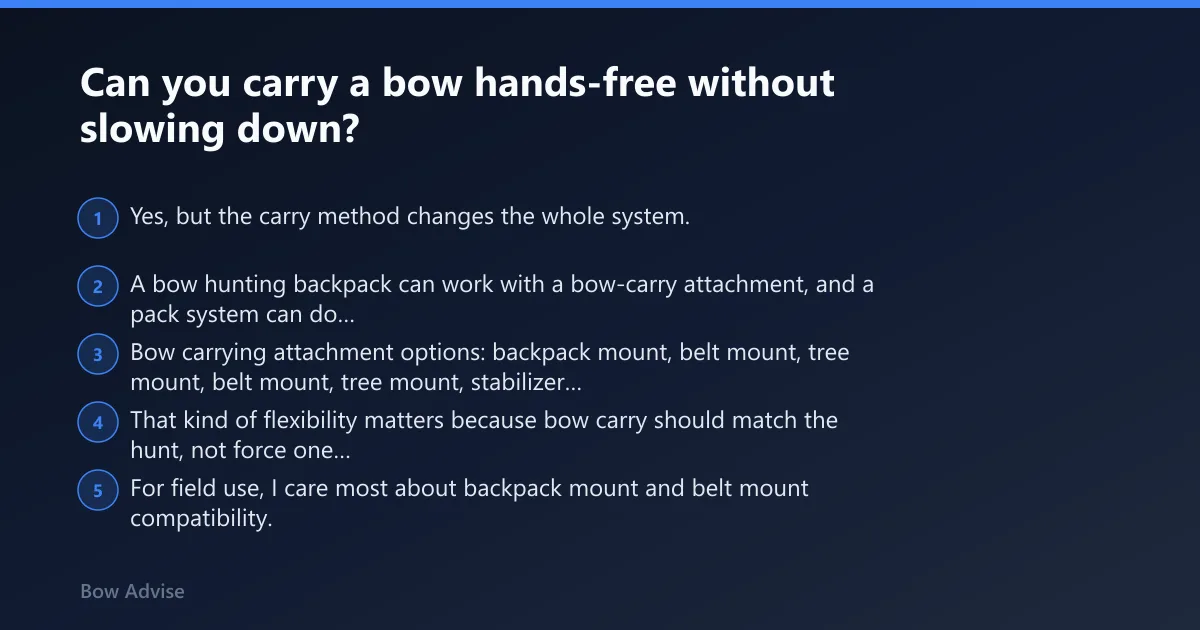 Steps: Can you carry a bow hands-free without slowing down?