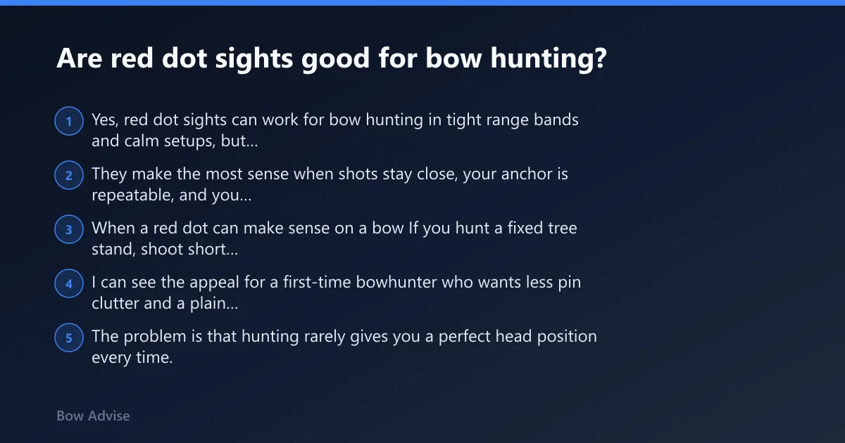 Steps: Are red dot sights good for bow hunting?