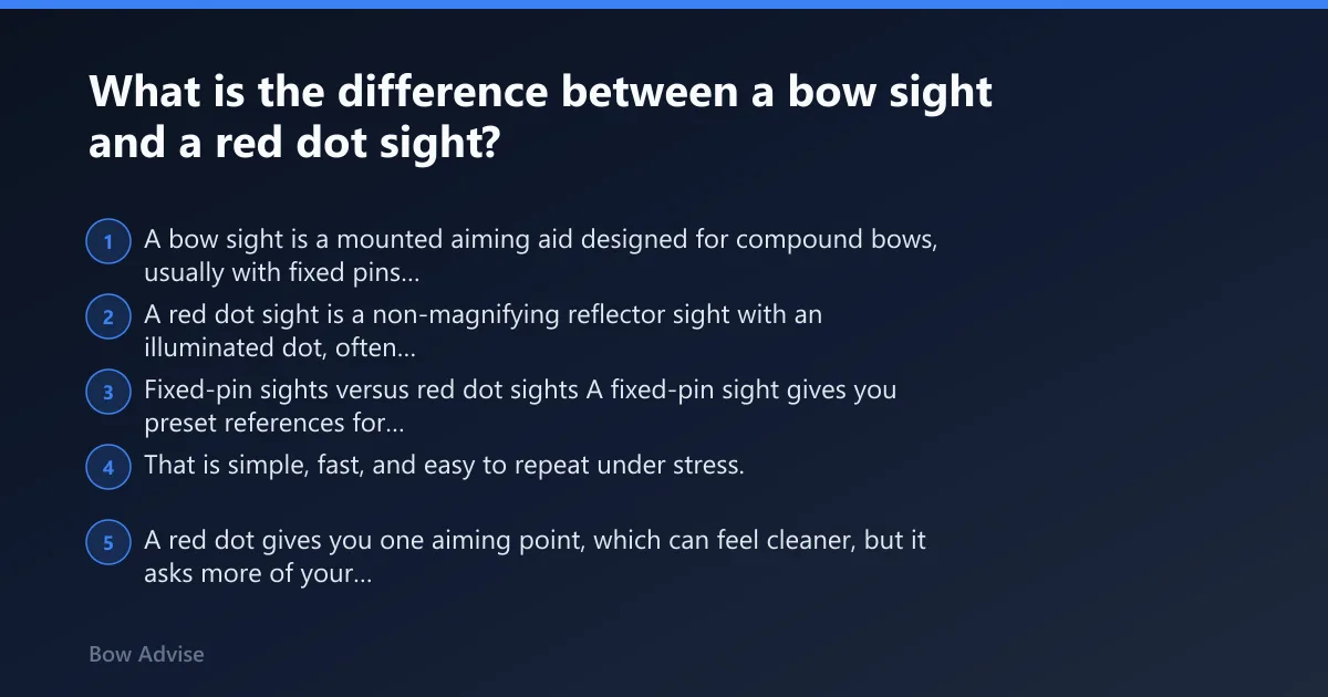 Steps: What is the difference between a bow sight and a red dot sight?