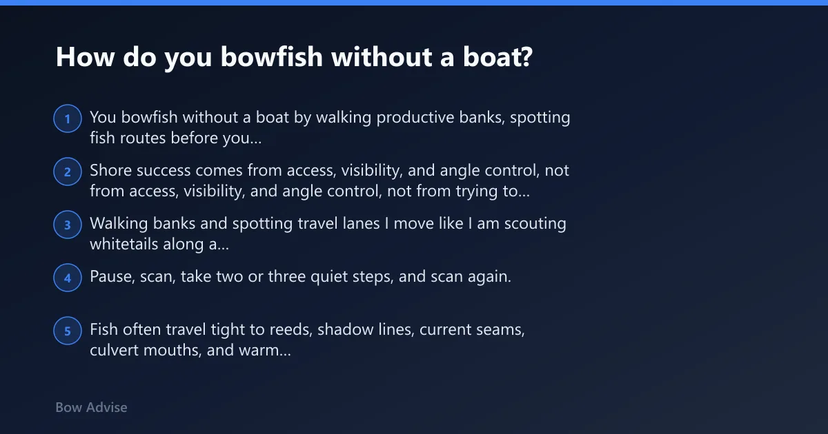 Steps: How do you bowfish without a boat?