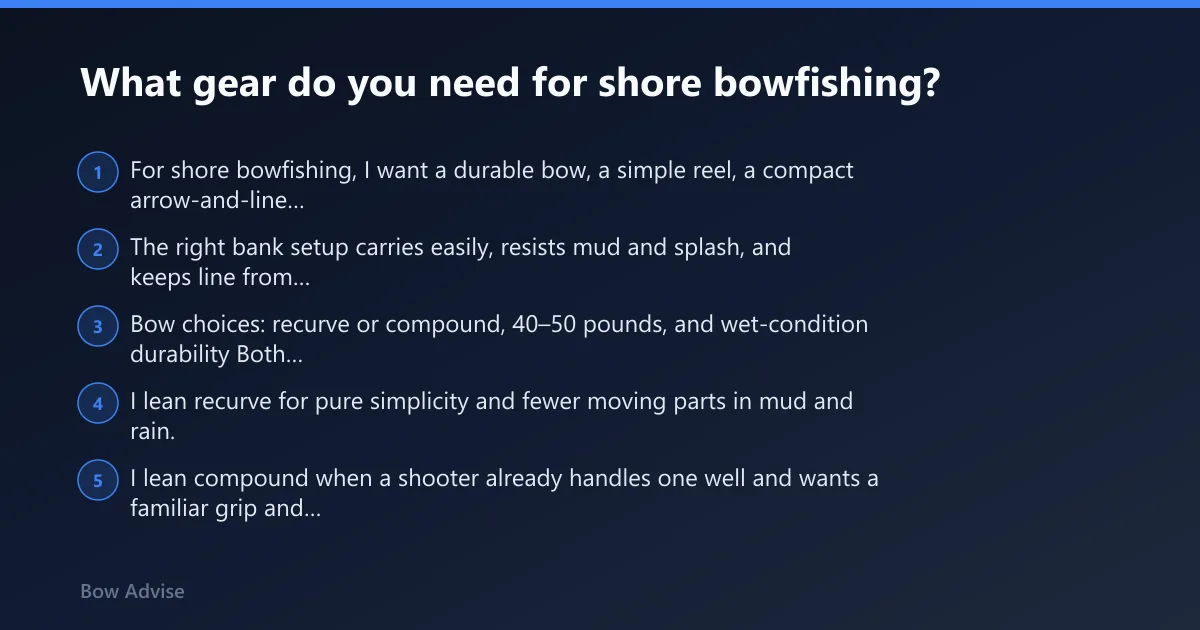 Steps: What gear do you need for shore bowfishing?