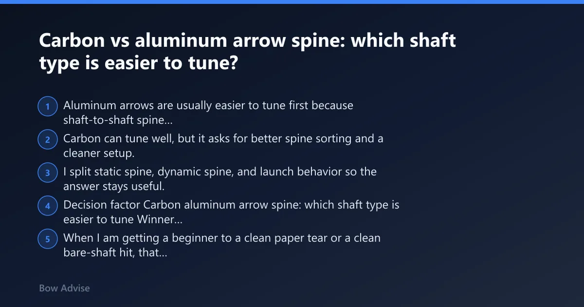 Steps: Carbon vs aluminum arrow spine: which shaft type is easier to tune?