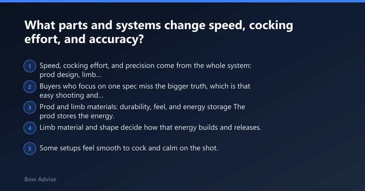 Steps: What parts and systems change speed, cocking effort, and accuracy?