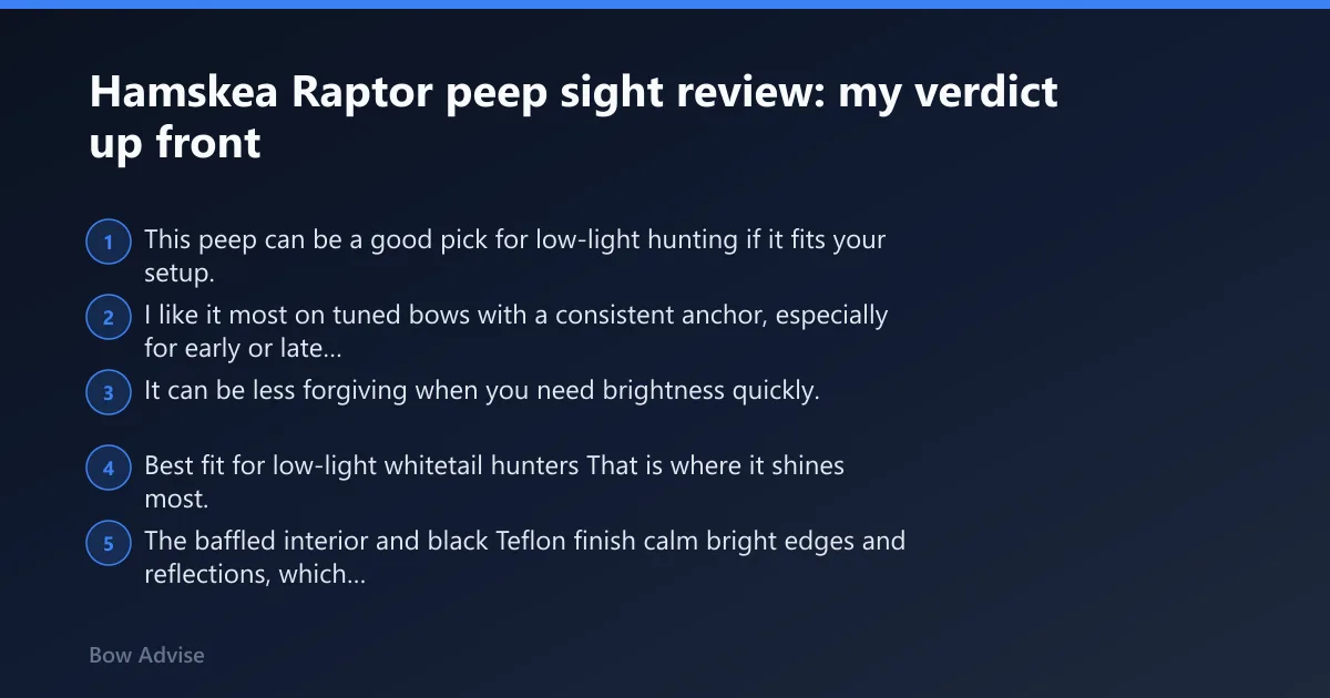Steps: Hamskea Raptor peep sight review: my verdict up front