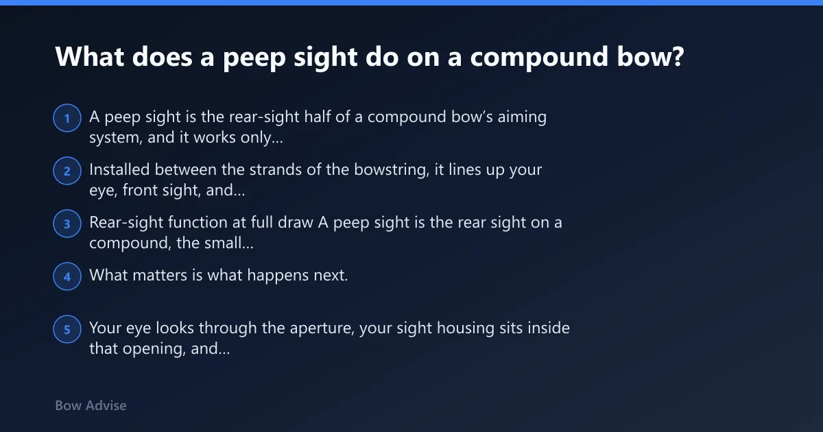 Steps: What does a peep sight do on a compound bow?