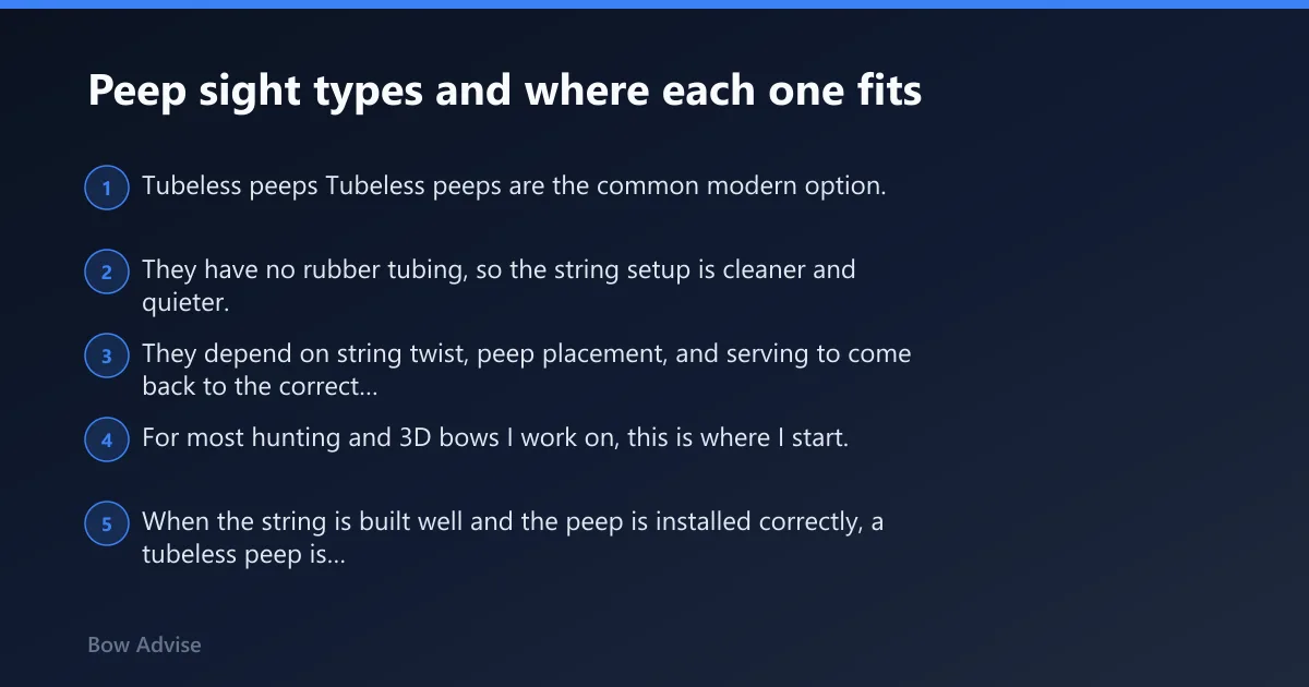 Steps: Peep sight types and where each one fits